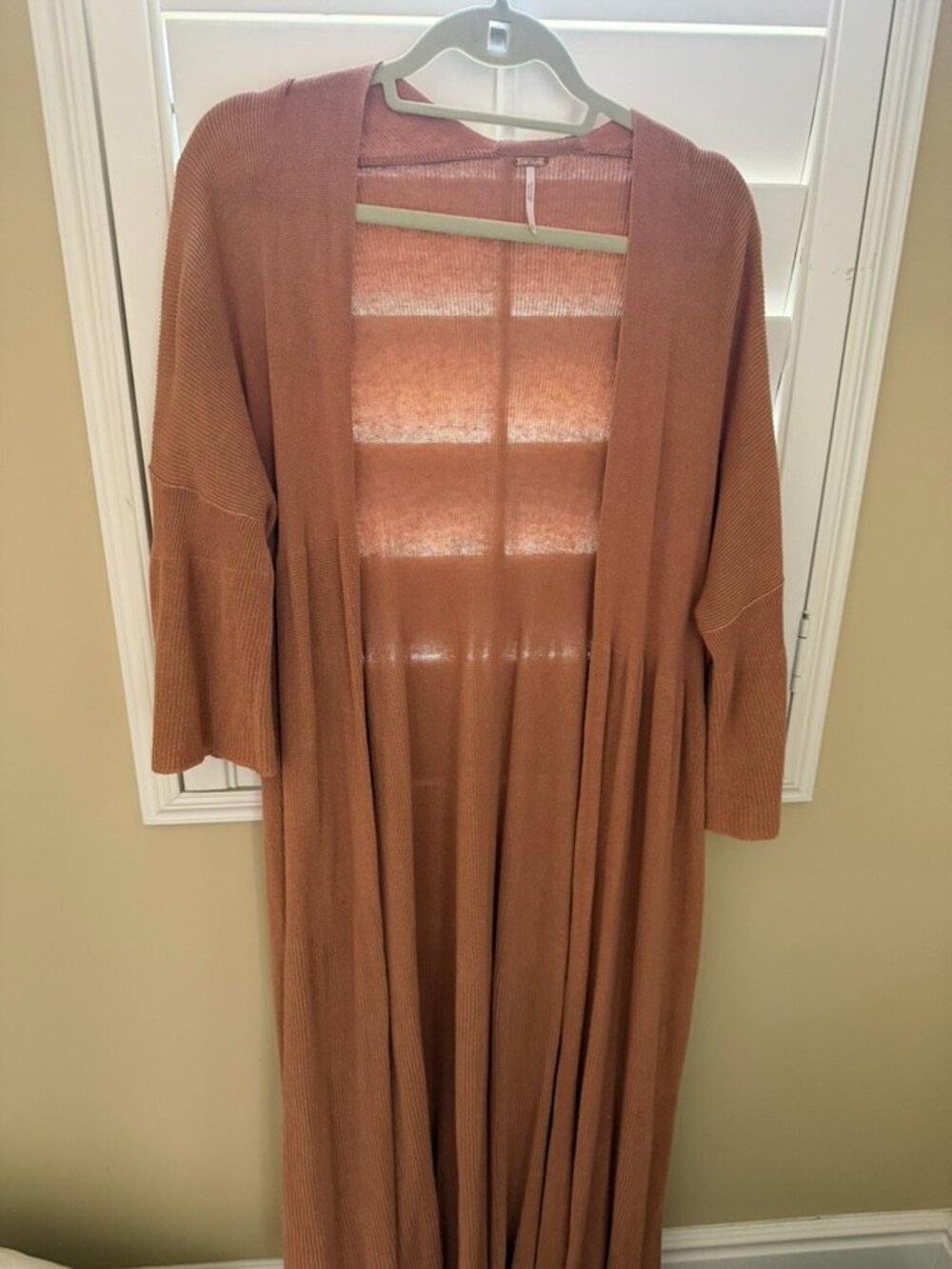 Free People Open Maxi Cardigan Dress in Rust